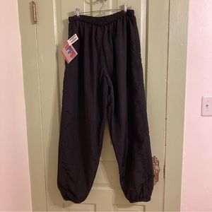 90's Vintage Black Windbreaker Joggers Military Surplus NWT